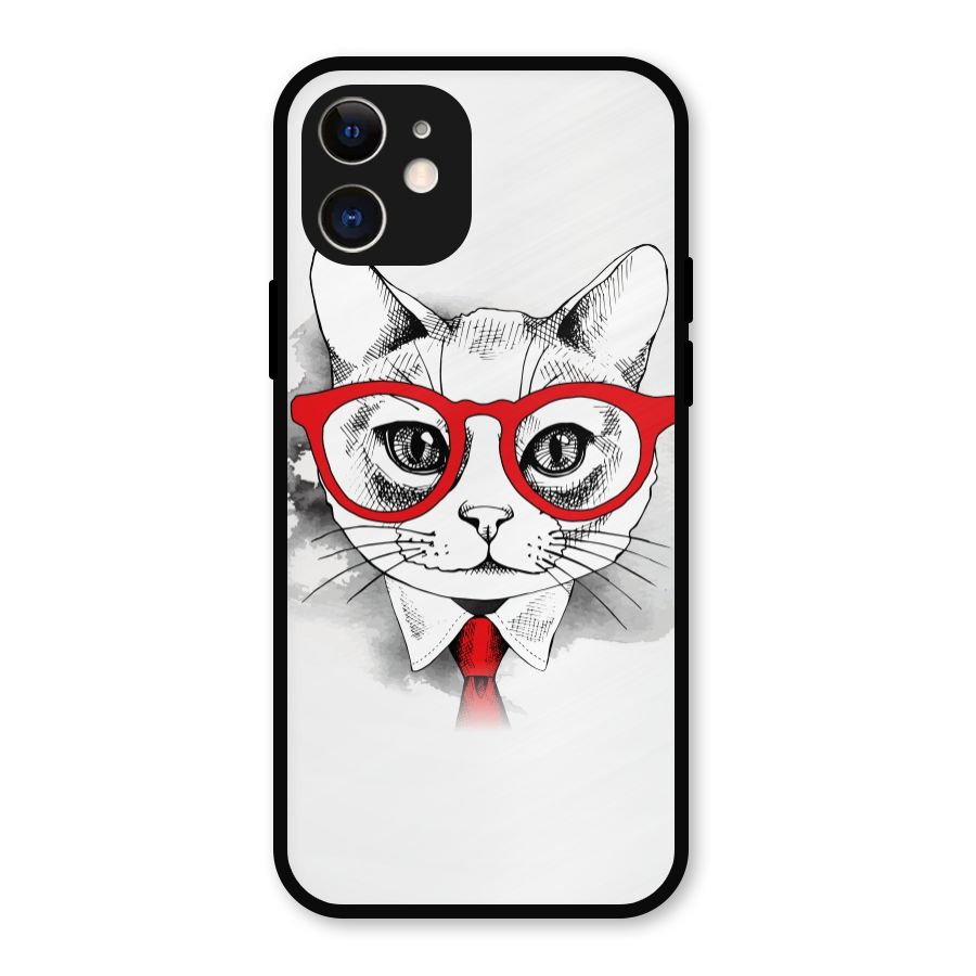 Business Cat Metal Back Case for iPhone 12