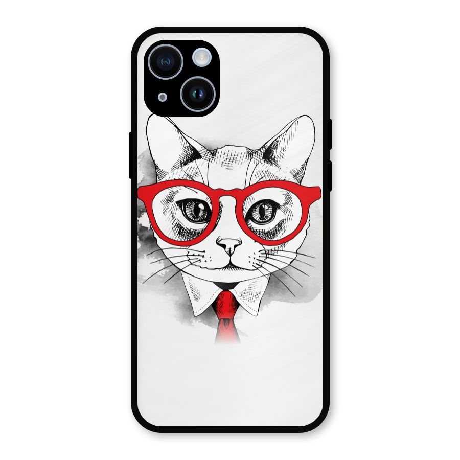 Business Cat Metal Back Case for iPhone 14