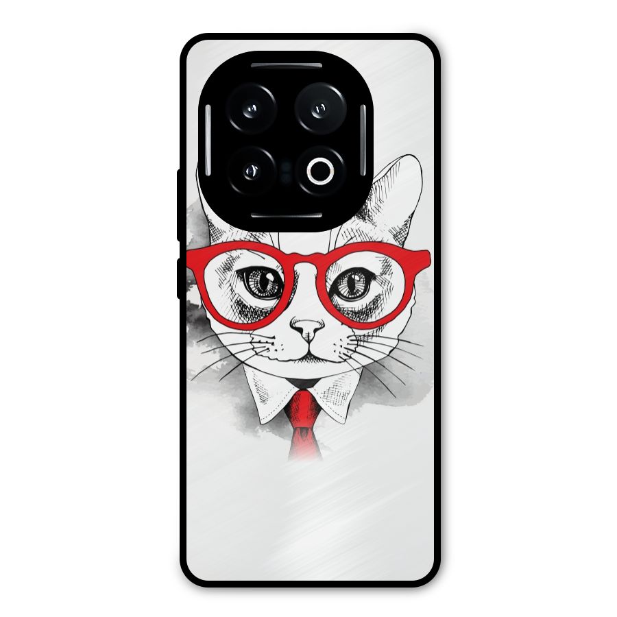 Business Cat Metal Back Case for iQOO 13