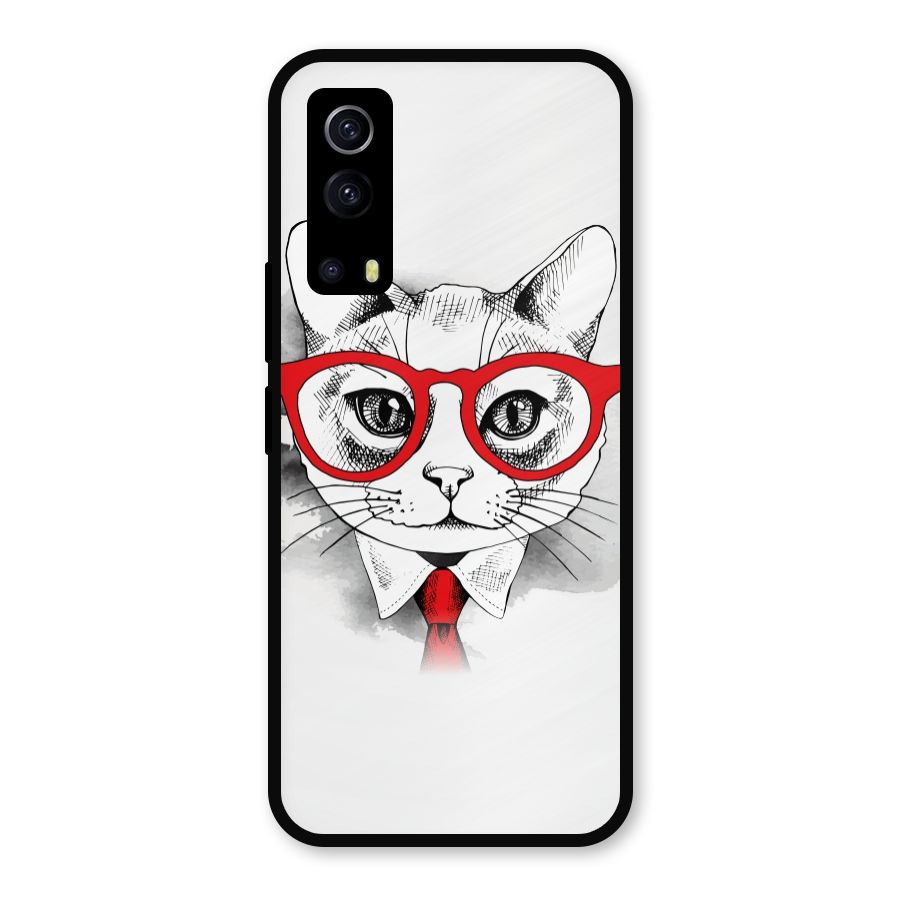 Business Cat Metal Back Case for iQOO Z3