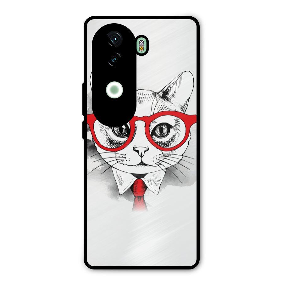 Business Cat Metal Back Case for iQOO Z9s