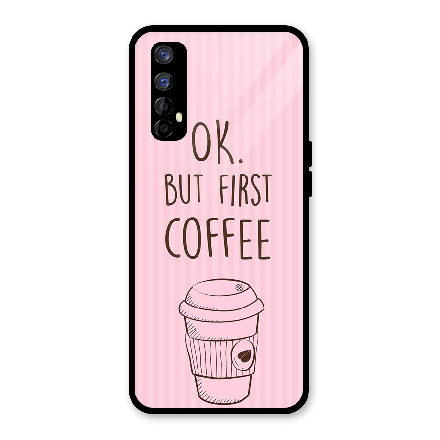 But First Coffee (Pink) Glass Back Case for Realme Narzo 20 Pro
