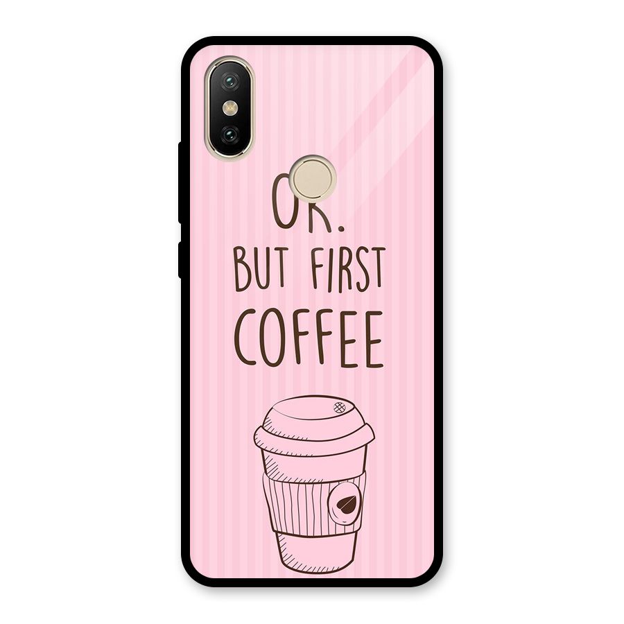 But First Coffee (Pink) Glass Back Case for Redmi A2