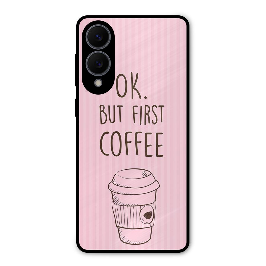 But First Coffee (Pink) Metal Back Case for Galaxy S25 Edge