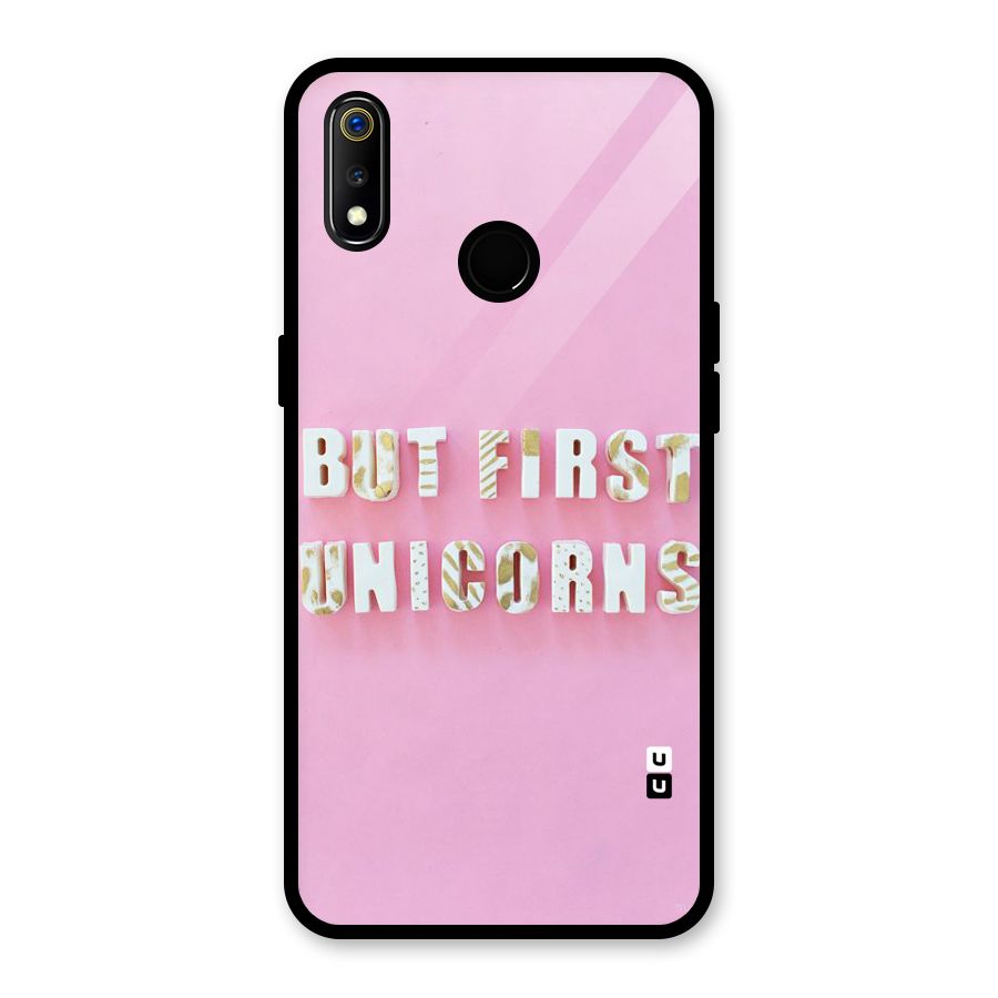 But First Unicorns Glass Back Case for Realme 3i