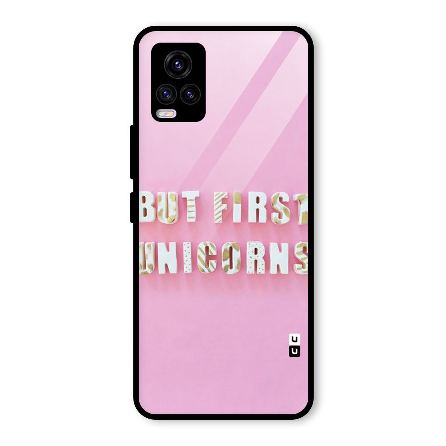 But First Unicorns Glass Back Case for Vivo V20 2021