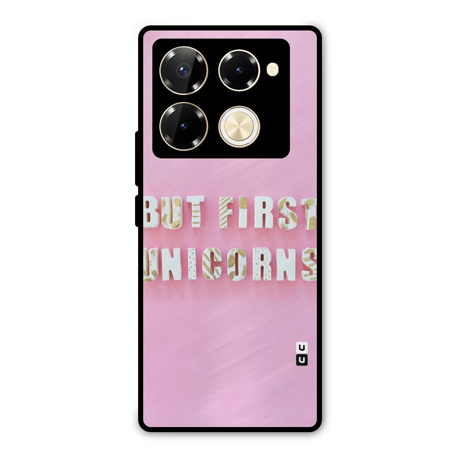 But First Unicorns Metal Back Case for Infinix Note 40 Pro Plus