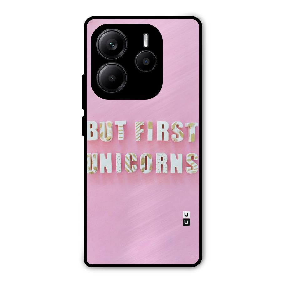 But First Unicorns Metal Back Case for Redmi Note 14 5G
