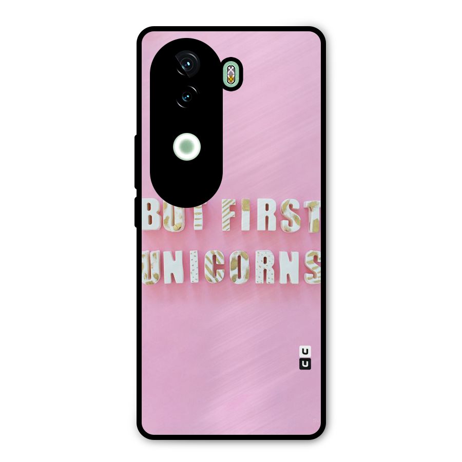 But First Unicorns Metal Back Case for iQOO Z9s