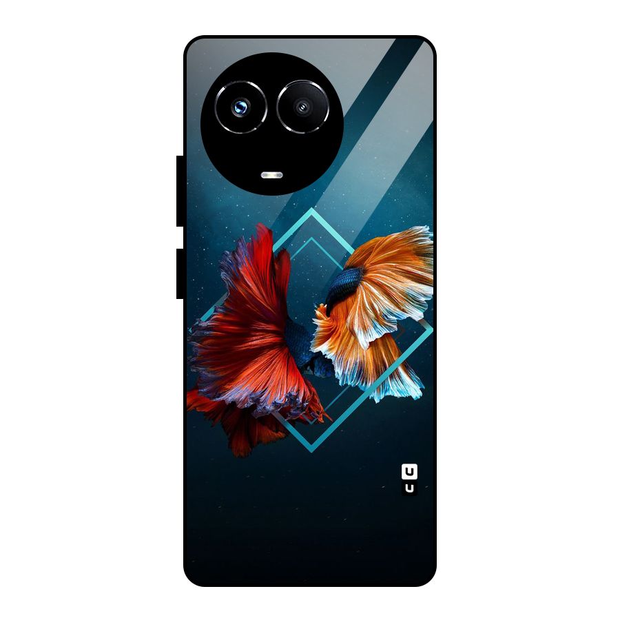 Butterfly Diamond Design Glass Back Case for Realme 11X