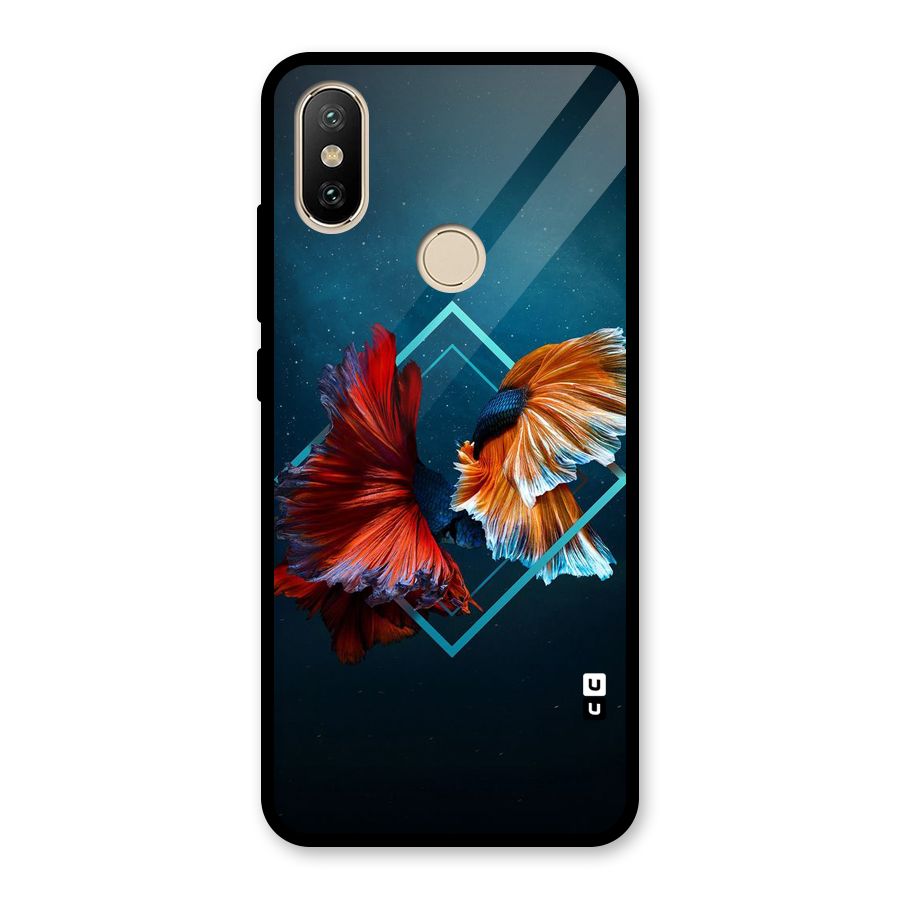 Butterfly Diamond Design Glass Back Case for Redmi A2