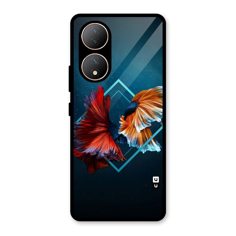 Butterfly Diamond Design Glass Back Case for Vivo Y100A