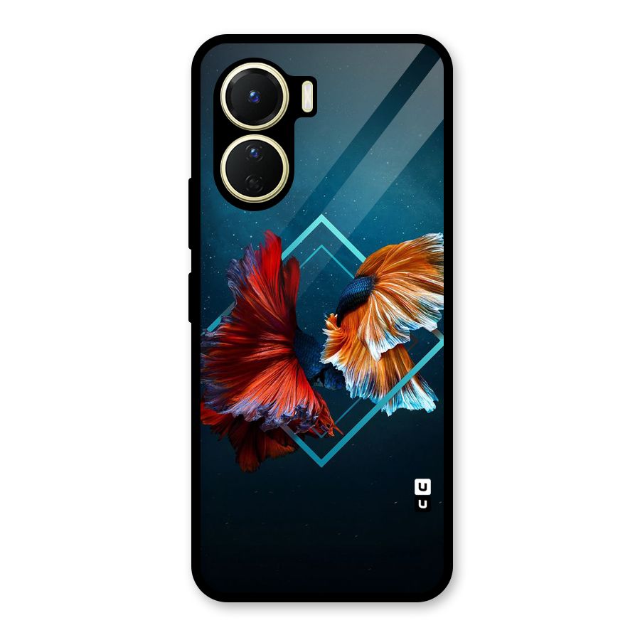 Butterfly Diamond Design Glass Back Case for Vivo Y16