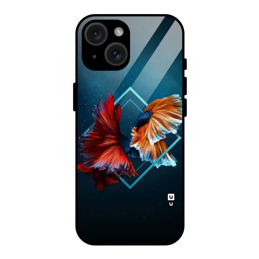 Butterfly Diamond Design Glass Back Case for iPhone 15