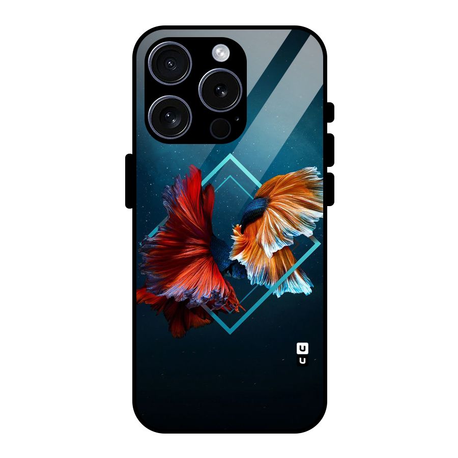 Butterfly Diamond Design Glass Back Case for iPhone 15 Pro