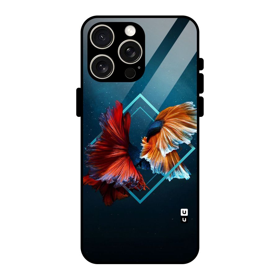 Butterfly Diamond Design Glass Back Case for iPhone 15 Pro Max