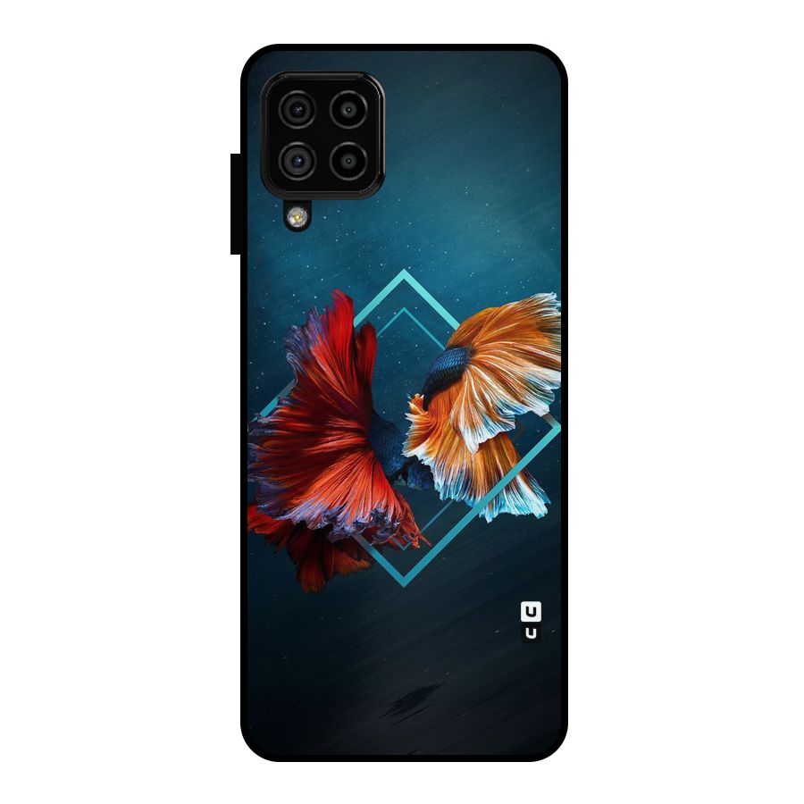 Butterfly Diamond Design Metal Back Case for Galaxy A22 4G