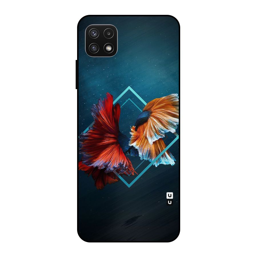 Butterfly Diamond Design Metal Back Case for Galaxy A22 5G