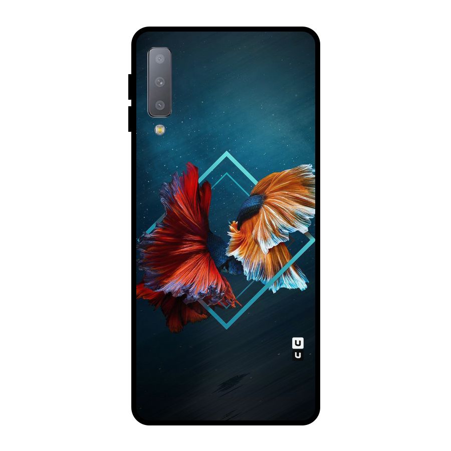 Butterfly Diamond Design Metal Back Case for Galaxy A7 (2018)
