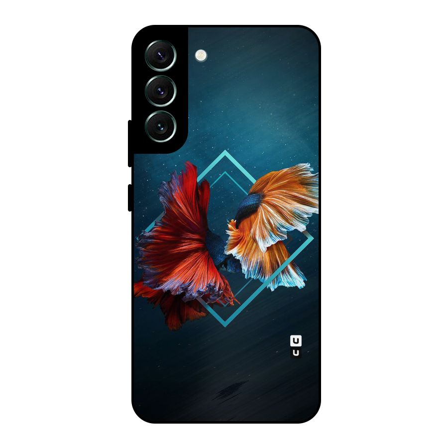 Butterfly Diamond Design Metal Back Case for Galaxy S22 Plus 5G