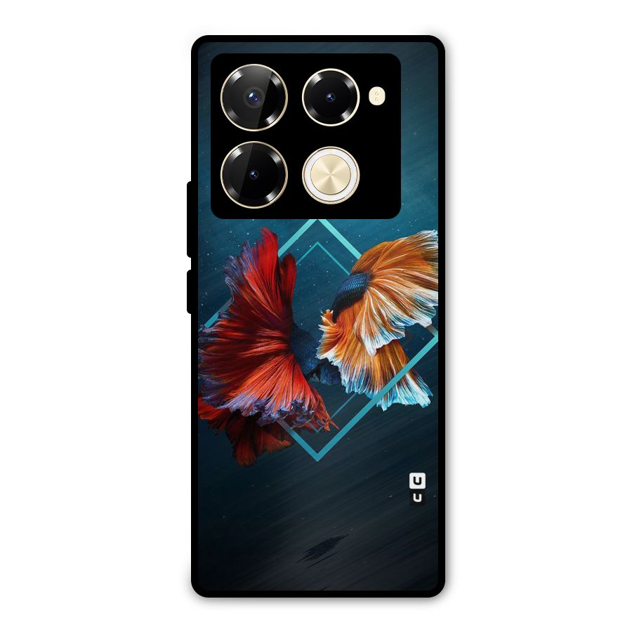 Butterfly Diamond Design Metal Back Case for Infinix Note 40 Pro