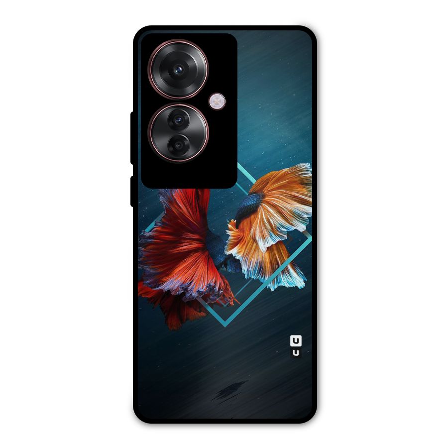 Butterfly Diamond Design Metal Back Case for Oppo F25 Pro