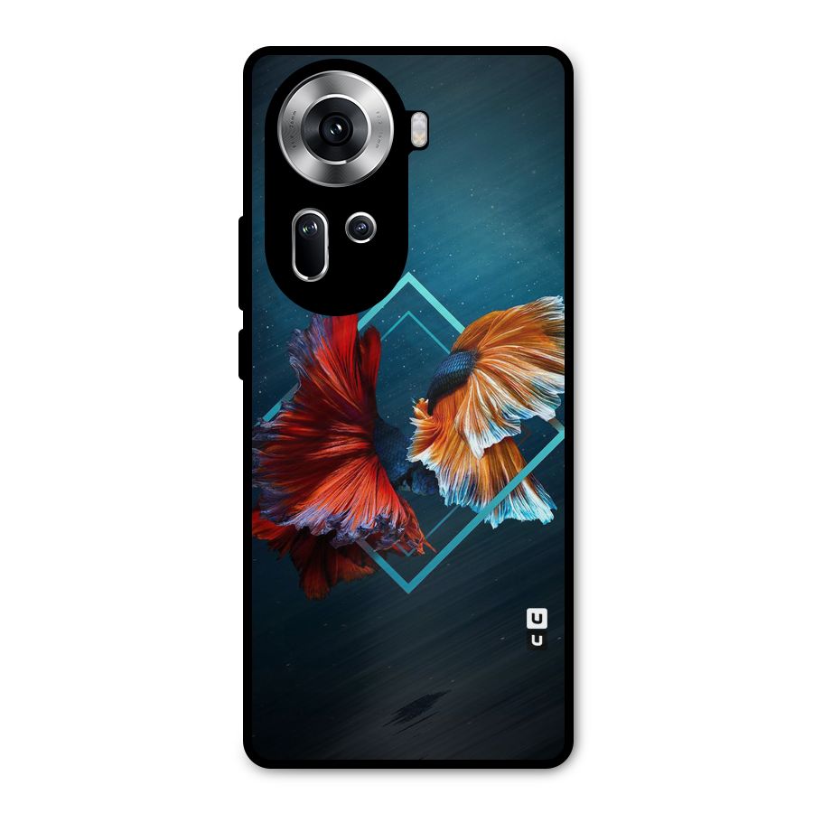 Butterfly Diamond Design Metal Back Case for Oppo Reno11 5G