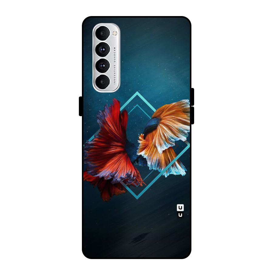 Butterfly Diamond Design Metal Back Case for Oppo Reno4 Pro