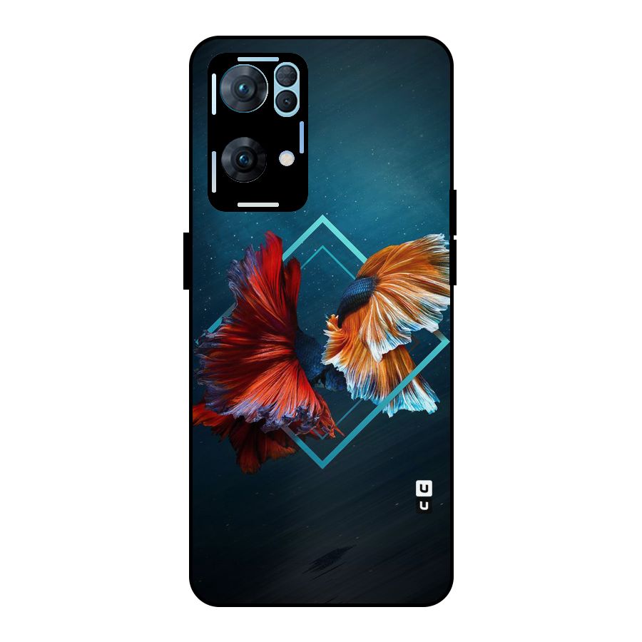 Butterfly Diamond Design Metal Back Case for Oppo Reno7 Pro 5G