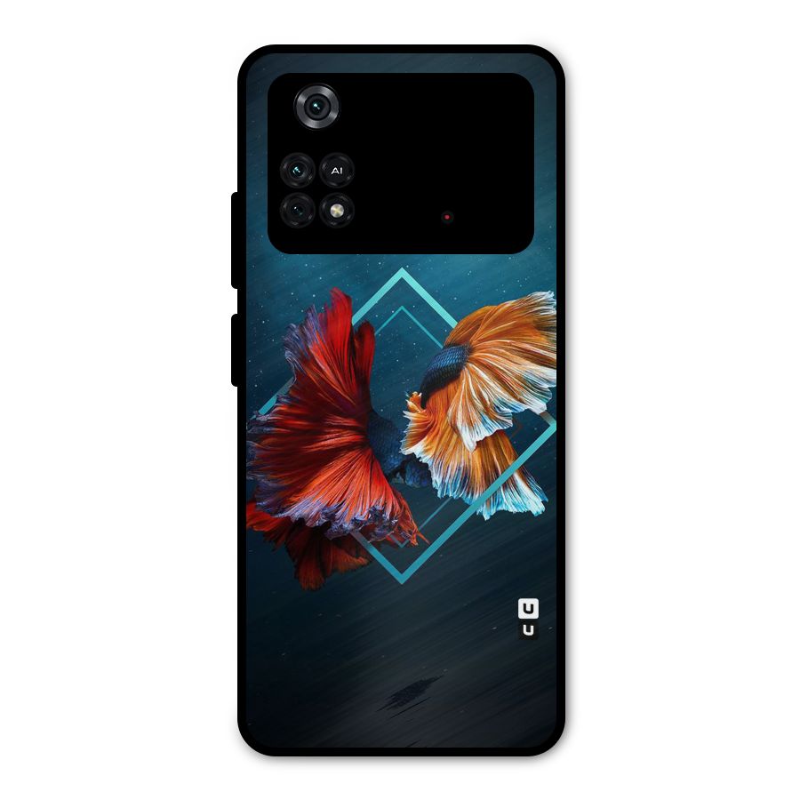 Butterfly Diamond Design Metal Back Case for Poco M4 Pro 4G