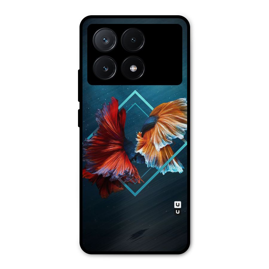 Butterfly Diamond Design Metal Back Case for Poco X6 Pro