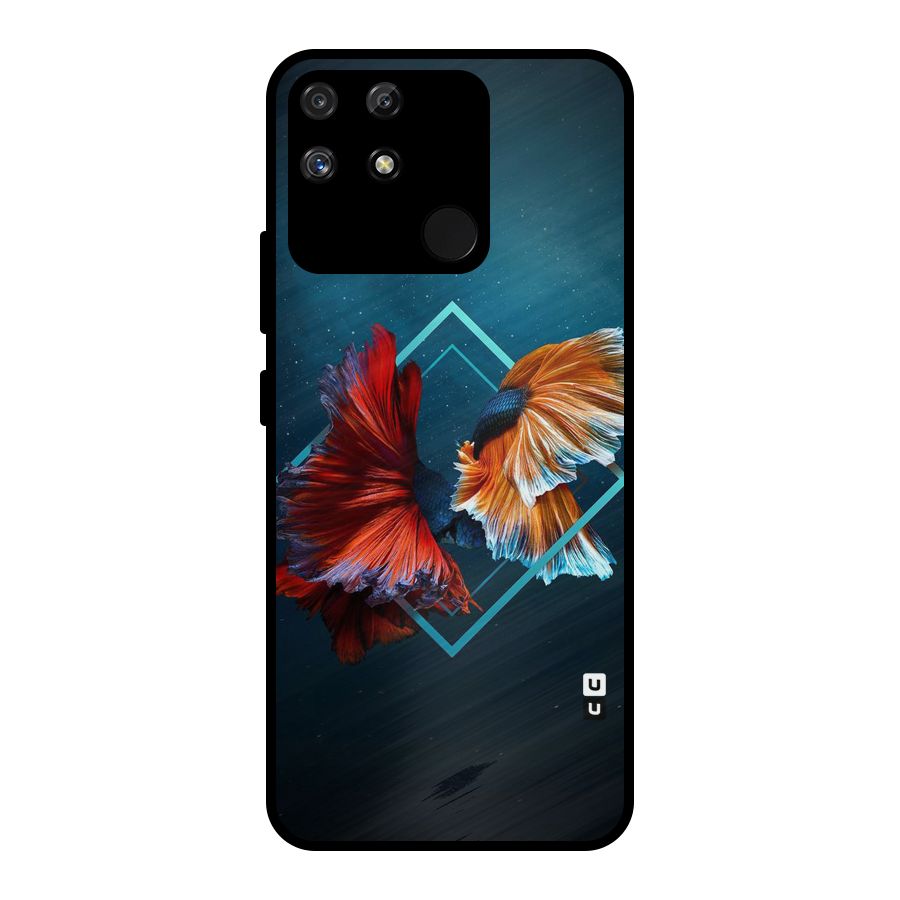 Butterfly Diamond Design Metal Back Case for Realme Narzo 50A