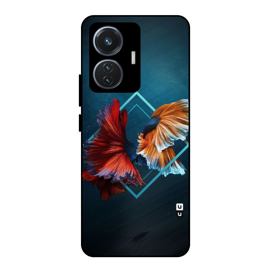 Butterfly Diamond Design Metal Back Case for Vivo T1 44W