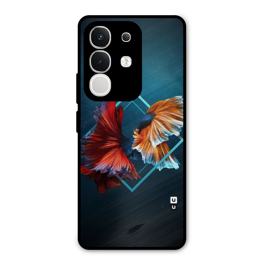 Butterfly Diamond Design Metal Back Case for Vivo T4x