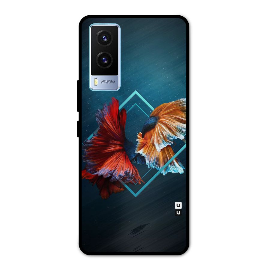 Butterfly Diamond Design Metal Back Case for Vivo V21e 5G