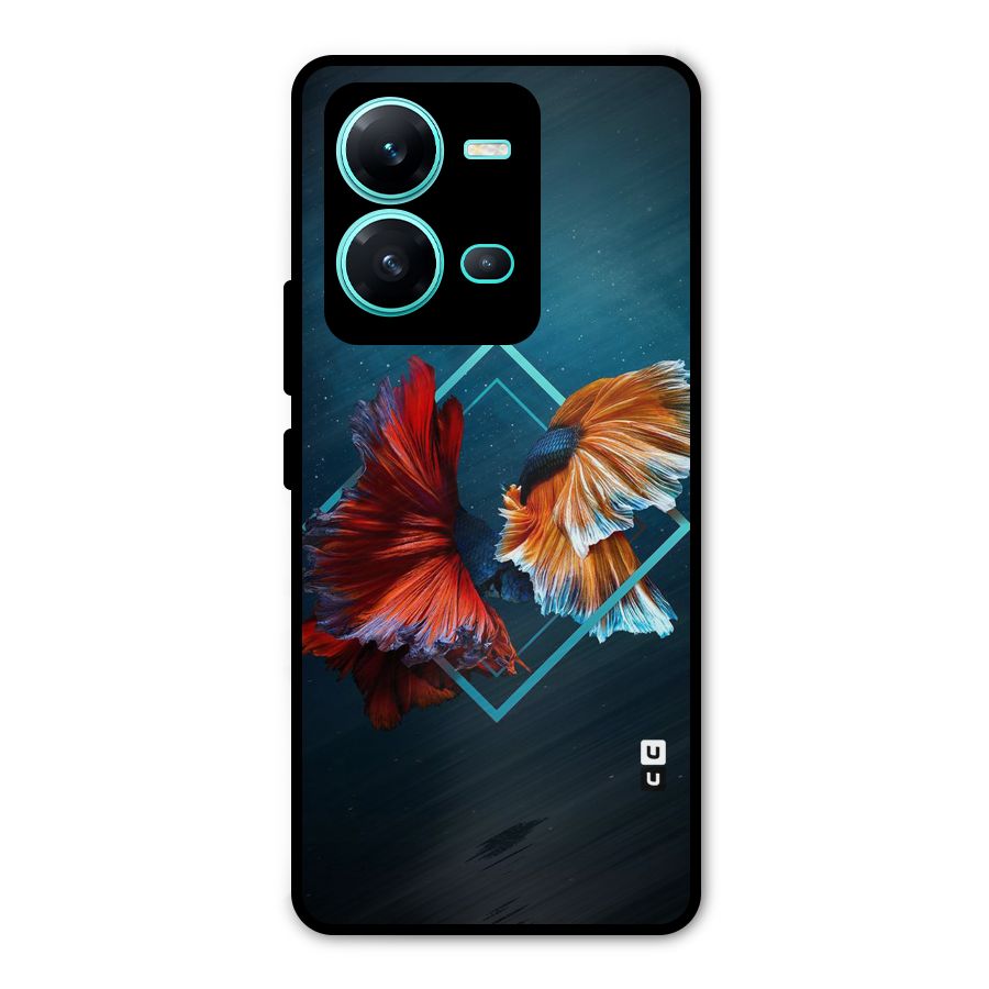 Butterfly Diamond Design Metal Back Case for Vivo V25
