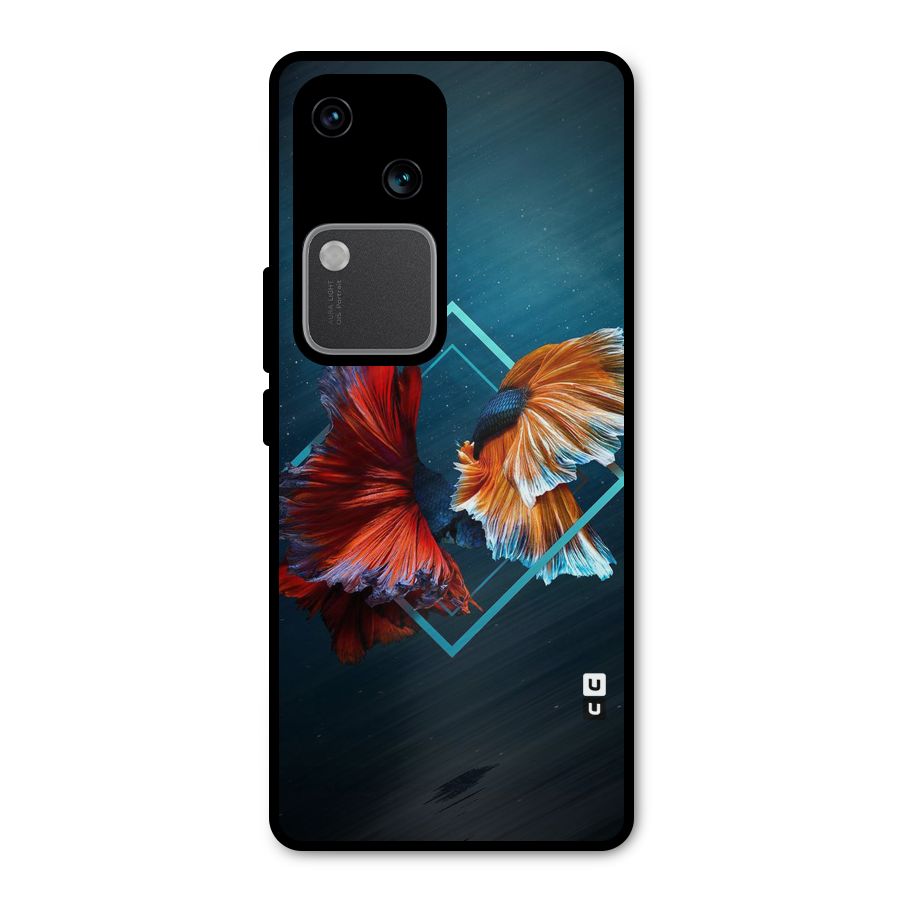 Butterfly Diamond Design Metal Back Case for Vivo V30