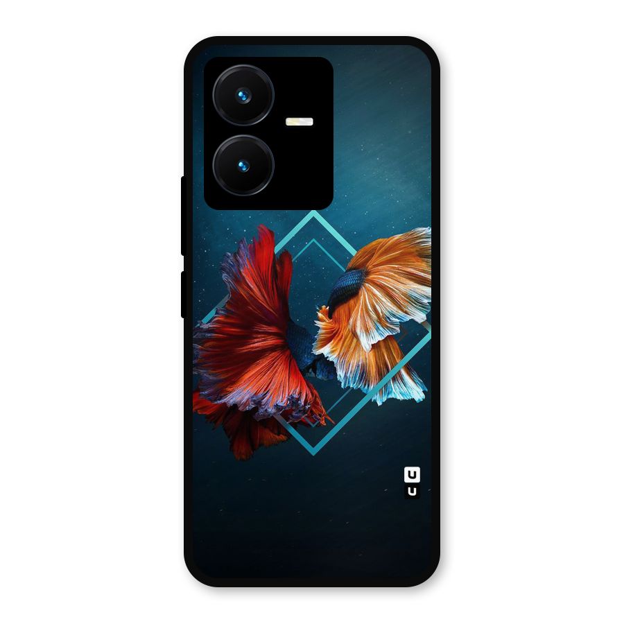 Butterfly Diamond Design Metal Back Case for Vivo Y22