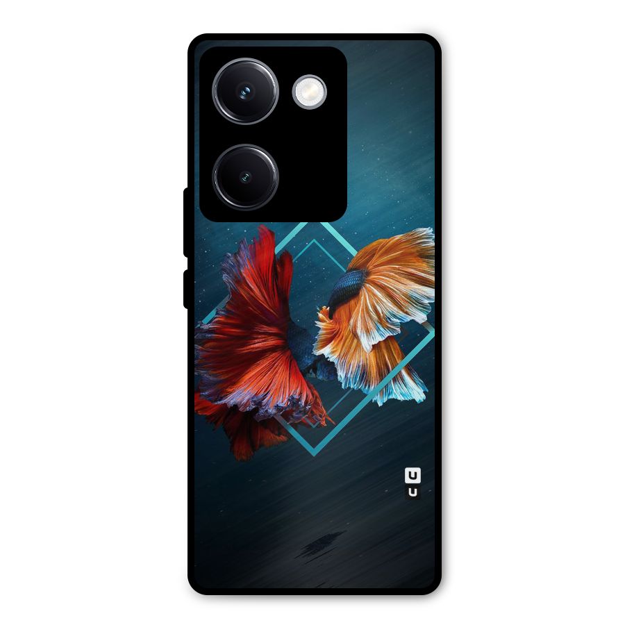 Butterfly Diamond Design Metal Back Case for Vivo Y300 Plus