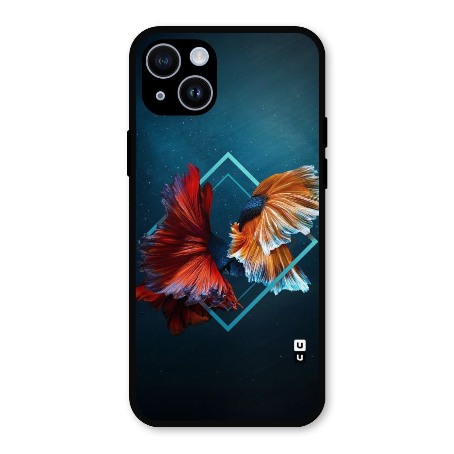 Butterfly Diamond Design Metal Back Case for iPhone 14