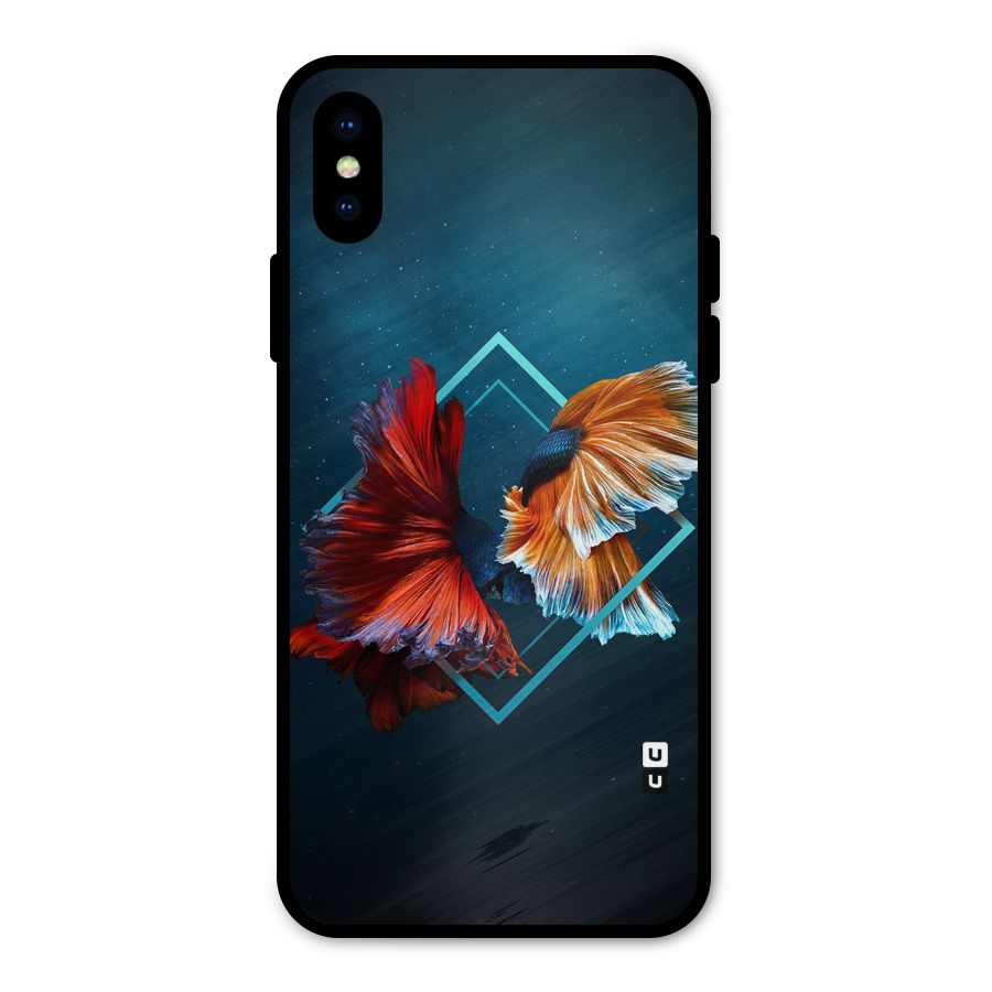 Butterfly Diamond Design Metal Back Case for iPhone X