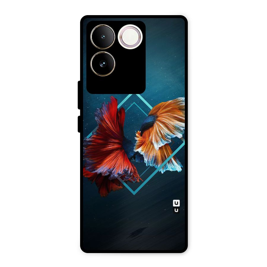 Butterfly Diamond Design Metal Back Case for iQOO Z7 Pro