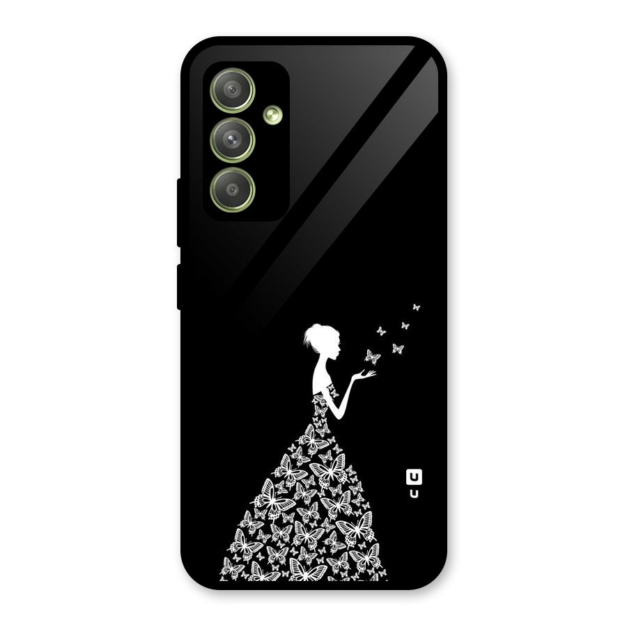 Butterfly Dress Glass Back Case for Galaxy A54