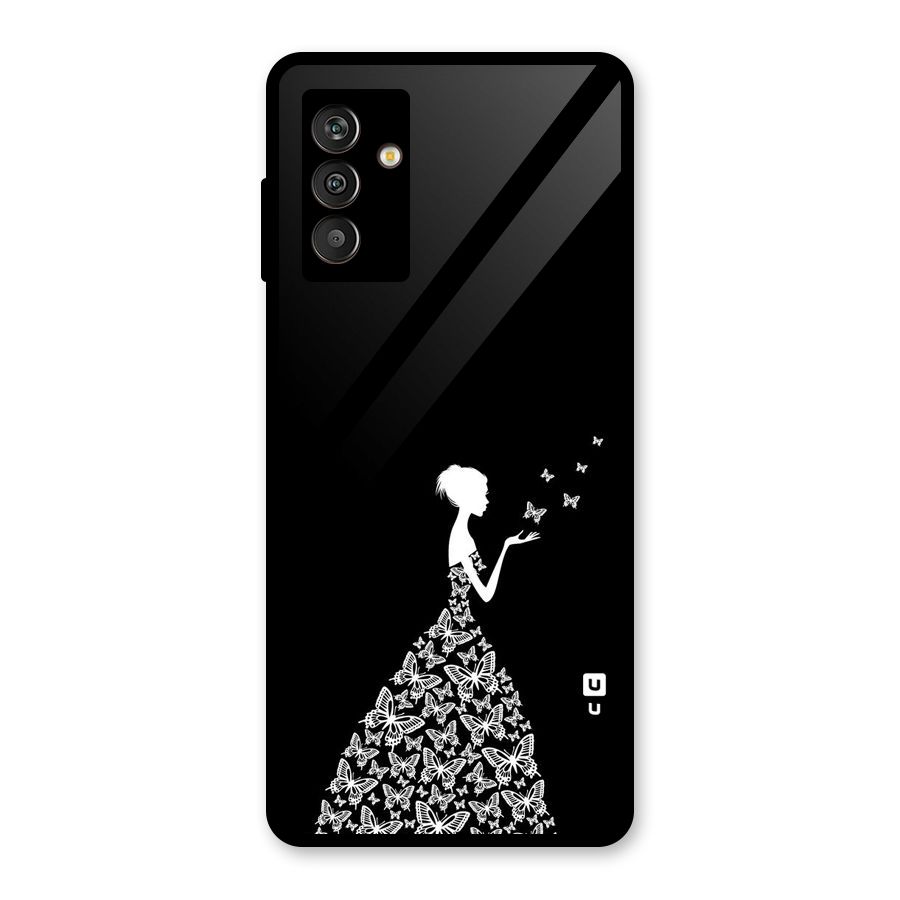Butterfly Dress Glass Back Case for Galaxy M13