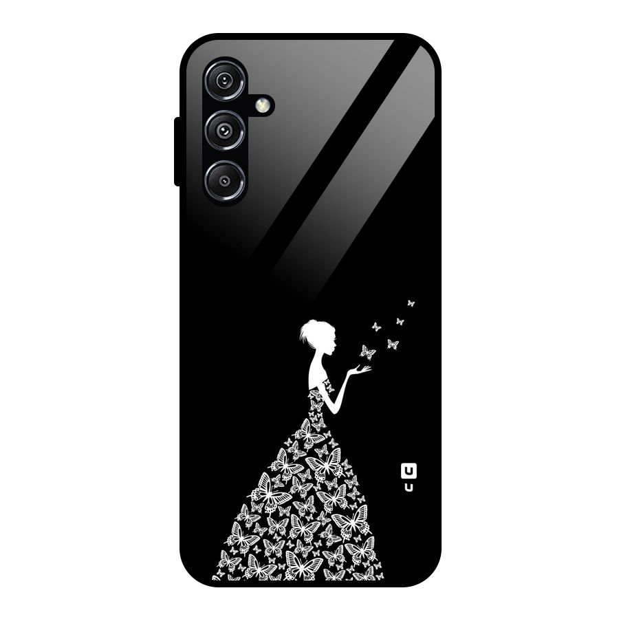 Butterfly Dress Glass Back Case for Galaxy M34 5G