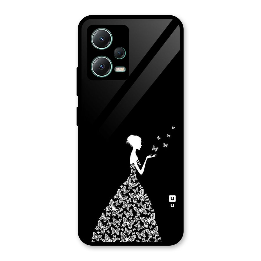 Butterfly Dress Glass Back Case for Poco X5