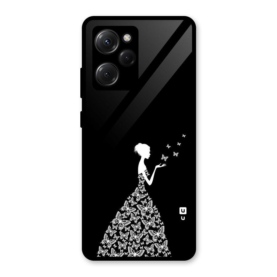 Butterfly Dress Glass Back Case for Poco X5 Pro