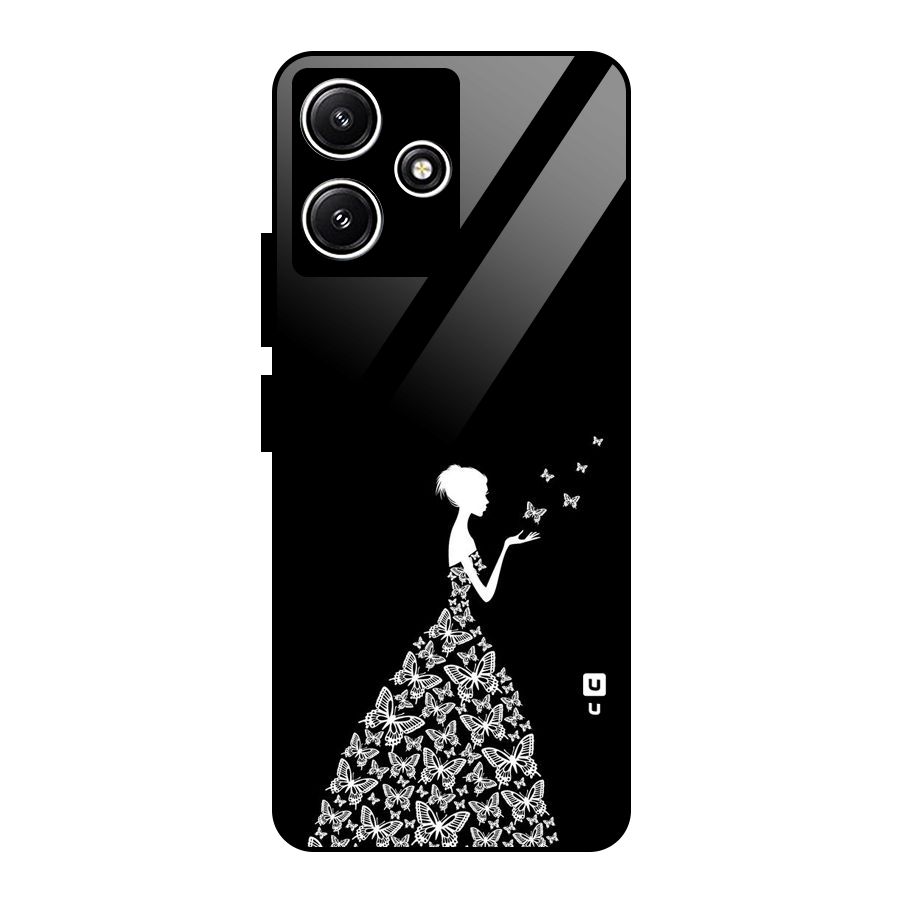 Butterfly Dress Glass Back Case for Redmi 12 5G
