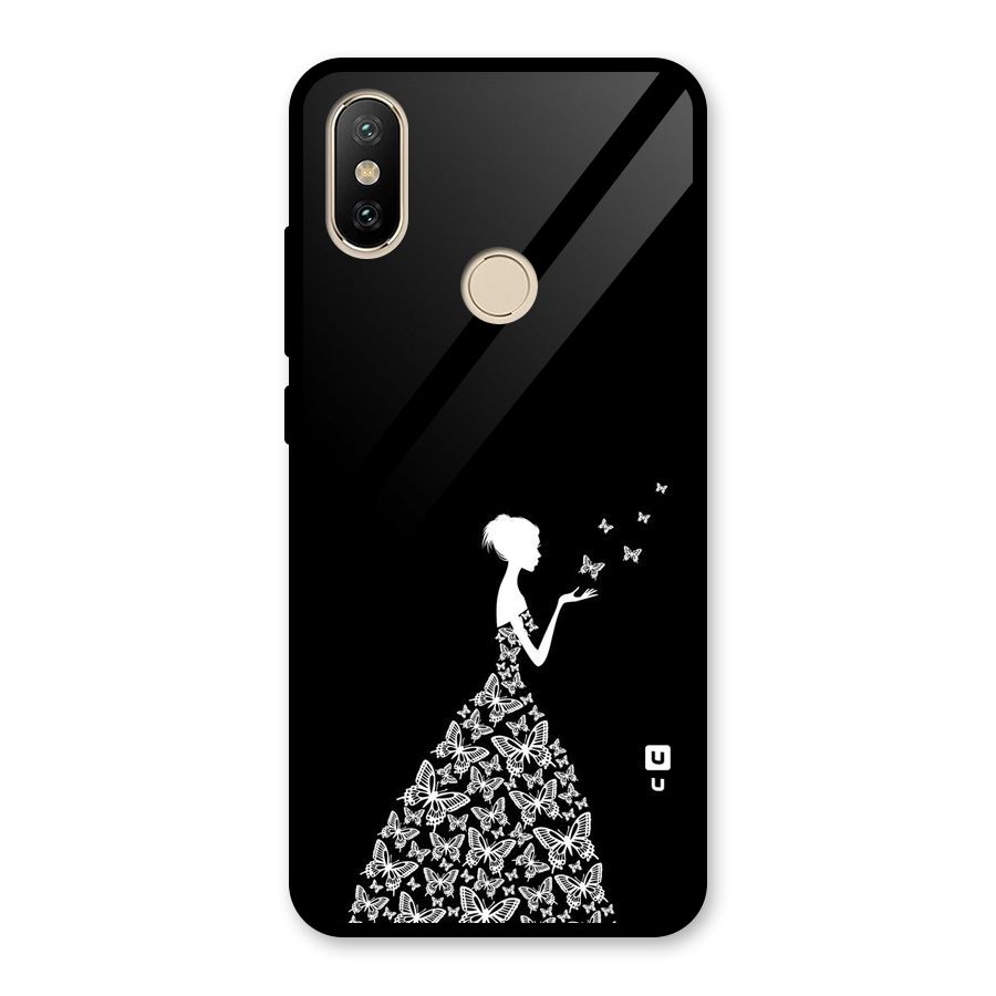 Butterfly Dress Glass Back Case for Redmi A2
