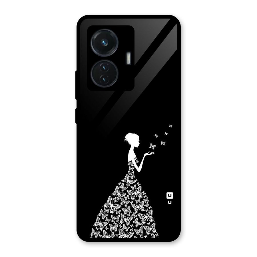 Butterfly Dress Glass Back Case for Vivo T1 44W